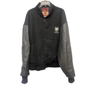 Reed Cadillac Leather & Wool Varsity Jacket Made in the USA 2X